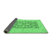 Ahgly Company Indoor Rectangle Oriental Emerald Green Traditional Area Rugs, 8 '12'