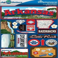 Jet Setters Dimensional Stickers-Arkansas