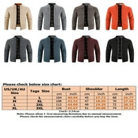 Мъже Фронт цип яке обикновен работа трикотажни пуловери Плътен цвят Случайни Открит Жилетки Връхни дрехи бежово 2хл