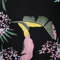 Летни ризи за мъже плюс размер Хавайски тропически печат Завикнете яка с къс ръкав надолу