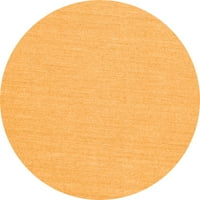 Ahgly Company Indoor Round Solid Orange Modern Area Rugs, 4 'кръг