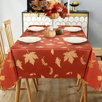 Есенна покривка, правоъгълник на Деня на благодарността, Жакард Ръст Клен и есенни листа от тъкани Кухненски маса Декорации за вечеря