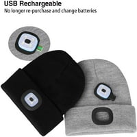 Мортична световна шапка с озлобеност със светлина, USB акумулаторна светлинна шапка с регулируема яркост, ултра мек материал
