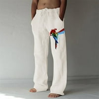 Уендунидни товарни панталони за мъже модни ежедневни отпечатани ленени джобни панталони панталони с голям размер панталони за мъже