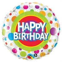 Честит рожден ден цветни точки фолио Mylar Balloon - Доставки за партита