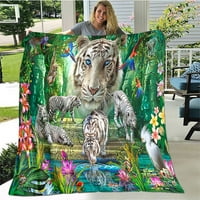 3d зелена джунгла тигър одеяло животински пеперуди тигър фланел хвърляне на одеяло климатик топъл мек матрак спален салфетка