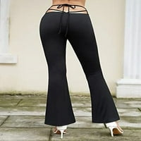 Женски панталони с висока талия панталони стълба текстурирани панталони панталон