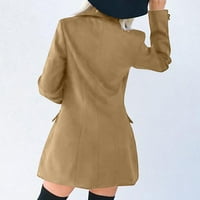 Uhndy зимни якета палта за жени, жени есен и зимна ревера вълнен плат палто яке за окоп