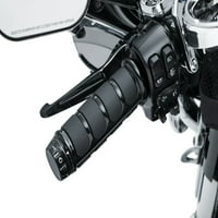 Kuryakyn Motorcycle Handerbar аксесоар: ISO ръкохватки за мотоциклети Harley-Davison с отопляеми ръкохватки, гланцов черно, чифт