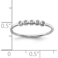 Сребърен сребърен ридий с 5-бузел CZ пръстен, направен в Китай QR6929-6