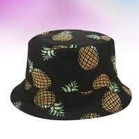 Frcolor Hawaii Party Ананас отпечатана шапка модна слънчева защита шапка свободно време за пътуване кофа за външна шапка Рибар шапка