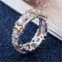 Yubnlvae пръстени аксесоари Сребърен Accodo Cross Diamond Women Wedding Ring Full Jewelry годежни пръстени