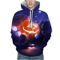 Unddy Halloween Тема Дигитален печат Персонализирана двойка уличен пуловер Небрежна риза Мъжки разтягащи се дрехи плюс размер лилав 3xl