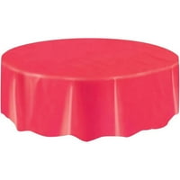 Red Plastic Party Squecloth, кръг, 84in