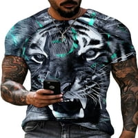 Гринлук Мъжки тениски 3д дигитален печат блуза С къс ръкав летни върхове Мъже провиснала тениска ежедневни животински печат основен ТЕЕ дип-маркер 4ХЛ = 3ХЛ