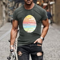 Тениски Aloohaidyvio за мъже ， Нов мъжки великденски отпечатана тениска с кръгла шия с късо ръкав горна блуза