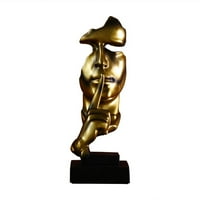 Мислител Статуя Мълчание Е Злато Модерен Декор Творчески Абстрактно Изкуство Фигурка