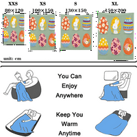Великденски зайчета яйца за легло с одеяло с калъфи за възглавници за лег