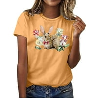 Miluxas върхове просвет плюс размер женски отпечатан тениска с къс ръкав блуза свободни върхове жълти 10