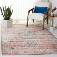 Madison Emmet Traditional Area Rug, Rust Ivory, 4'5 6'5