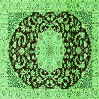 Фирма Ахли Вътрешен Правоъгълник Медальон Зелени Традиционни Килими Площ, 2 '4'
