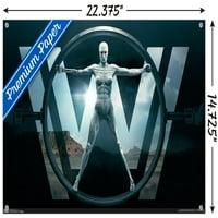 Westworld - ключов арт стенен плакат с pushpins, 14.725 22.375