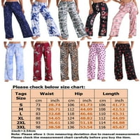 Жени плюс размер широк крак Суип за удобни небрежни участъци пижами pjs панталони флорални теглене на палацо панталони панталони джоб
