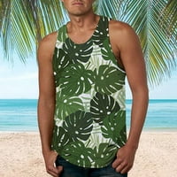 Lilgiuy Men's Beach Rishs Casual Summer Round Neck Outdoor Recreation Vest
