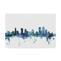 Изящно изкуство 'Денвър Колорадо синьо Тийл Скайлайн' платно изкуство от Майкъл Томпсет