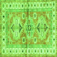 Агли Компания Вътрешен Квадрат Геометрични Зелени Традиционни Килими Площ, 7 ' Квадрат