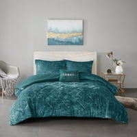 Начална есенция апартамент Alyssa Diamond Quilted Velvet Comforter Set, Teal, Twin Twin XL