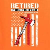 Пенсиониран пожарникар и горд от това Americana American Pride Unise Crewneck Графична суичър, оранжева, XX-голяма
