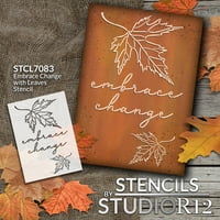 Прегърнете смяна на шаблона с лист по лист по студио - Изберете размер - USA Made - Направи си вдъхновяващ декор за есен - Занаят и боя за сезонни дървесни знаци - STCL