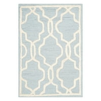 Cambridge Kyle Geometric Wool Area Rug, светлозелена слонова кост, 6 '9'