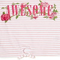 Розово кадифе Момичета разрохка Ръкав графични тениски и отпечатани Сладък гамаши комплект, 4-парче, размери 4-12