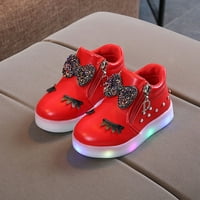 Relanfenk деца деца бебешки обувки момичета bowknot led светещи ботуши спортни обувки маратонки