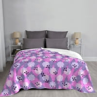 Розово геометрични полка точки хвърлете одеяло, супер меко антилигиращо фланелно легла одеяла, 80 x60