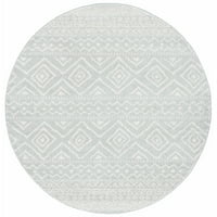 Tulum Merletta Moroccan Geometric Area Rug, светлосив слонова кост, 6'7 6'7 квадрат