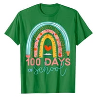 Честит 100-ти ден от училищните дни на учителския учител Ученик мода, съвпадаща с къса тениска