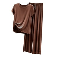 SHOMPORT женски пижама комплекти, шезлонги комплекти свободни солидни цветни спални дами дами PJS комплекти