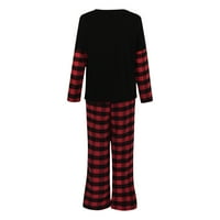 Clearance Коледна пижама за семейство, фестивална карирана графична фамилна фамилия, съвпадаща с карирани PJS Комплекти с дълги ръкави, комплекти за шезлонги