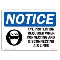 Знак за известие - Защита на очите, необходима, когато