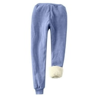 Дезедед жените Шерпа облицовани анцуг зимата топло руно облицовани анцуг с джобове руно джогинг панталони синьо клирънс