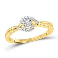 10kt жълто злато кръгло диамантен пасианс обещание пръстен cttw