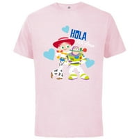 Историята на играчките на Disney and Pixar Buzz и тениската на памучната тениска с къси ръкави за възрастни - персонализирано меко розово розово