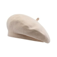 Lady Beret ound Winter Lightweight Disherable Fashion Solid Color Colont Costors Beige