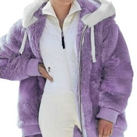 Небрежно палто топли върхове Модни яке с дълъг ръкав есен вятърни палто лилаво 5xl