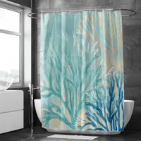 Проста синя океанска 3D печат завеса за душ за баня- водоустойчива завеса за душ за баня