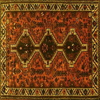 Ahgly Company Machine Pashable Indoor Rectangle Persian Yellow Traditional Area Cugs, 3 '5'