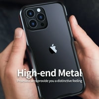 Декасирана метална калъф за броня за iPhone Pro 6.1 , алуминиева сплав с метална рамка Шокпулянка за защитен калъф с твърда рамка, тънка твърда калъфка за iPhone Pro, сребро